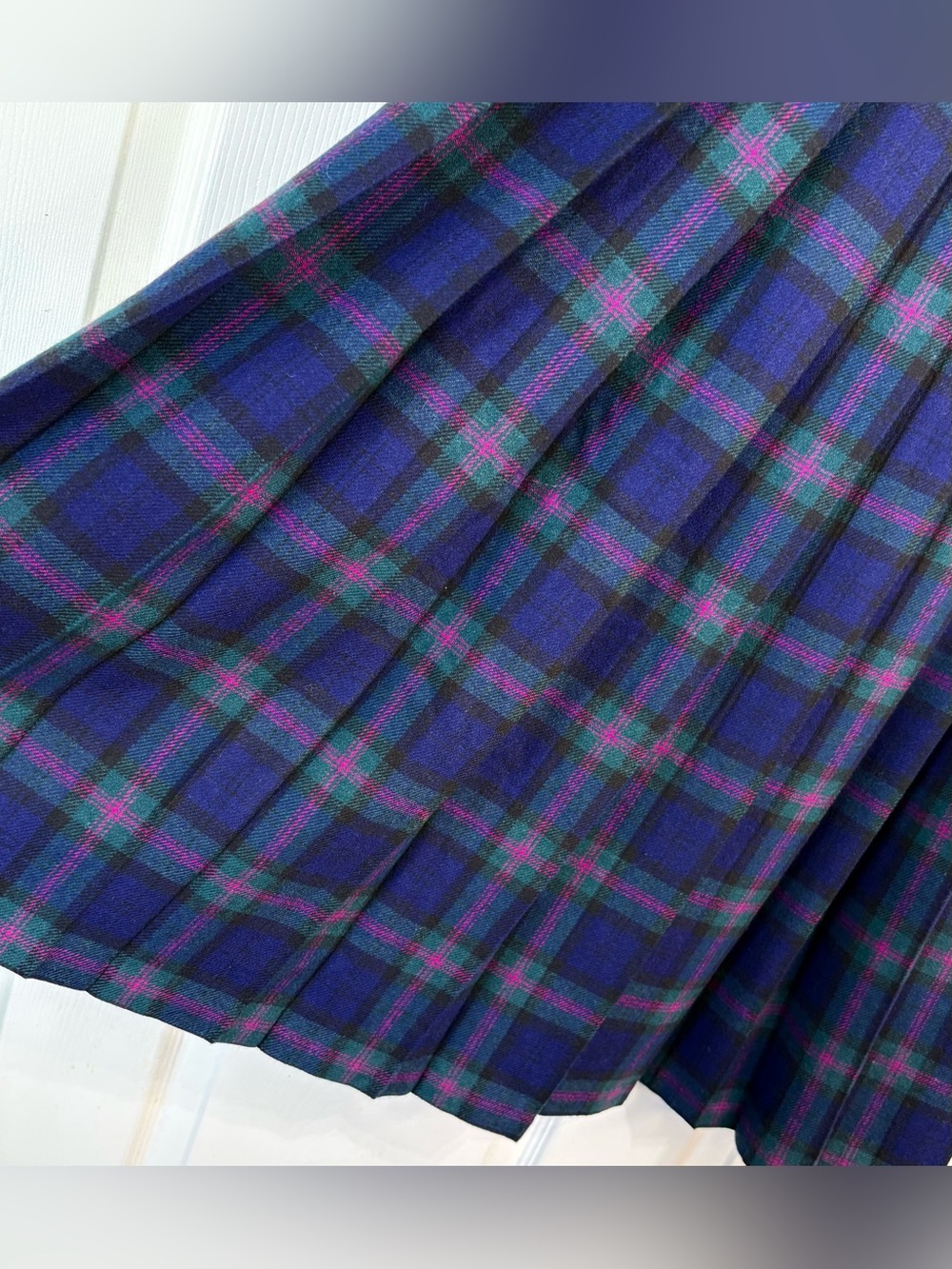 Vintage 70s Pendleton Baird Tartan Pleated 100% Virgin Wool Skirt, size 8 - Picture 2 of 4